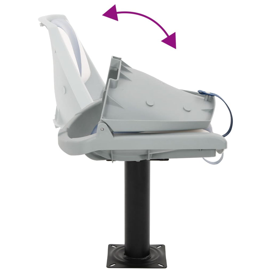 2-delige Bootstoelenset inklapbaar 48x51x41 cm blauw en wit