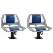 Bootstoelenset 4 stuks inklapbaar blauw grijs