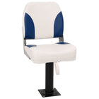 Boat seat 1 set foldable 41x36x48 cm blue and white