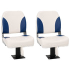 Bootstoel set 2 stuks inklapbaar 41x36x48 cm wit blauw