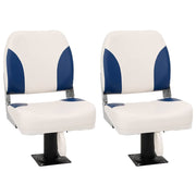 Bootstoel set 2 stuks inklapbaar 41x36x48 cm wit blauw