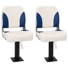 Bootstoel 2 set inklapbaar 41x36x48 cm blauw en wit