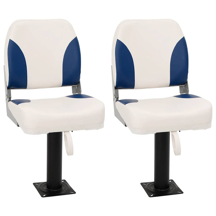Bootstoel 2 set inklapbaar 41x36x48 cm blauw en wit
