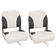 Bootstoelen 2 st inklapbaar donkergrijs wit 41x36x48 cm