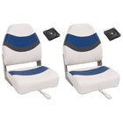 Bootstoelenset 4-delig inklapbaar wit blauw grijs