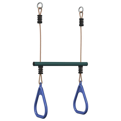 Trapezestang En Ringen Voor Kinderen Staal Blauw En Donkergroen