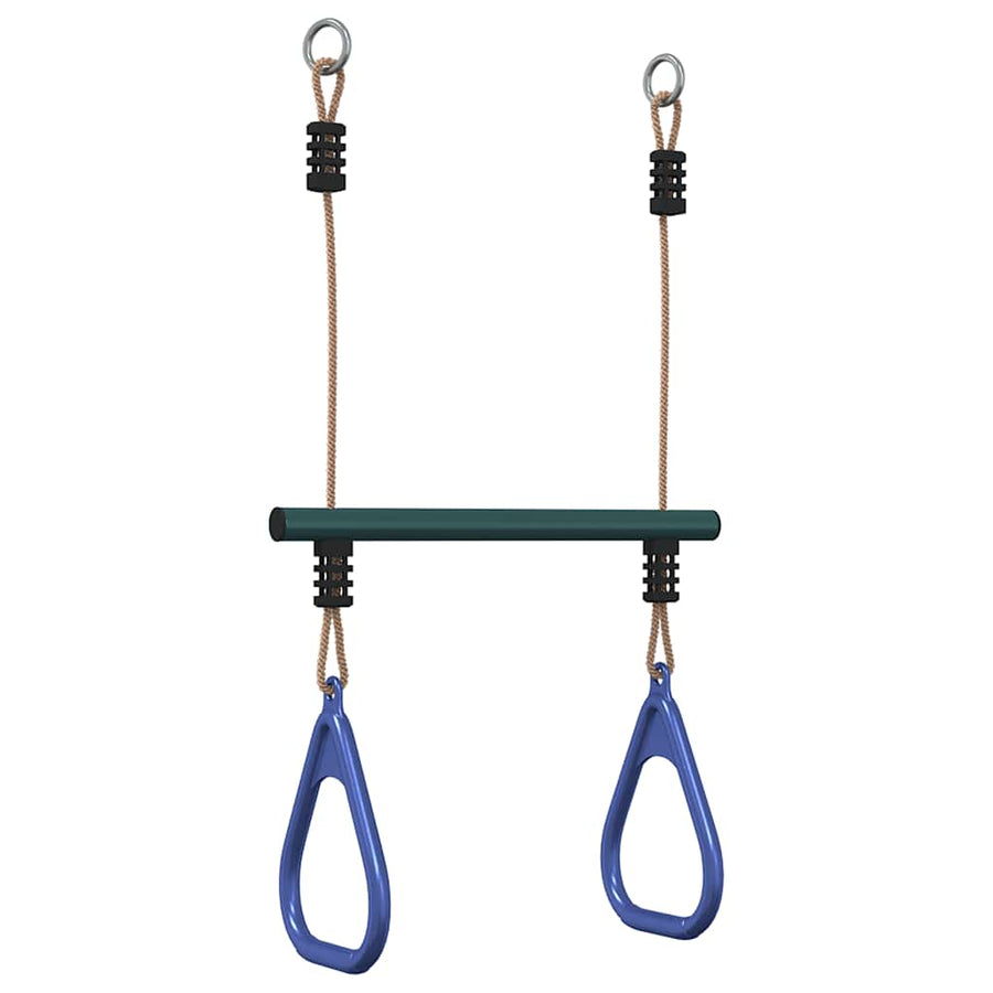 Trapezestang En Ringen Voor Kinderen Staal Blauw En Donkergroen