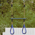 Trapezestang met ringen staal blauw donkergroen