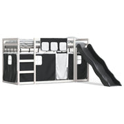 Stapelbed met glijbaan 90x190 cm massief grenenhout wit