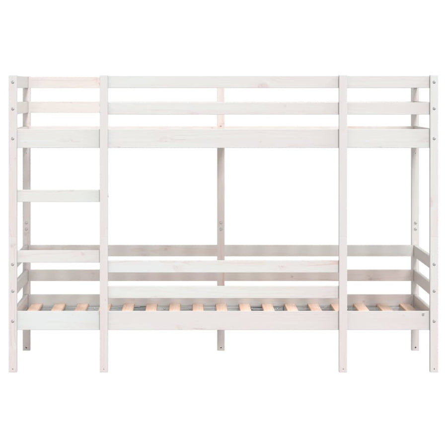 Stapelbed massief grenenhout wit 80x200 cm