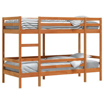 Stapelbed massief grenenhout wasbruin 80x200 cm