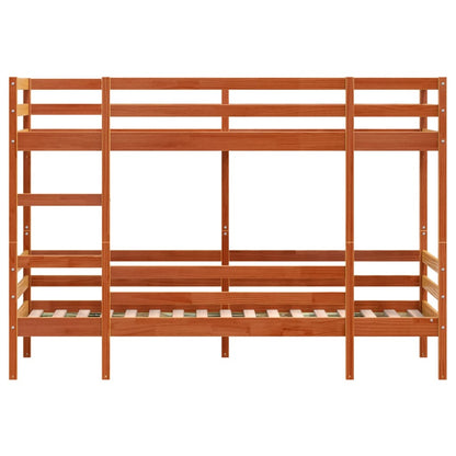 Stapelbed massief grenenhout wasbruin 80x200 cm