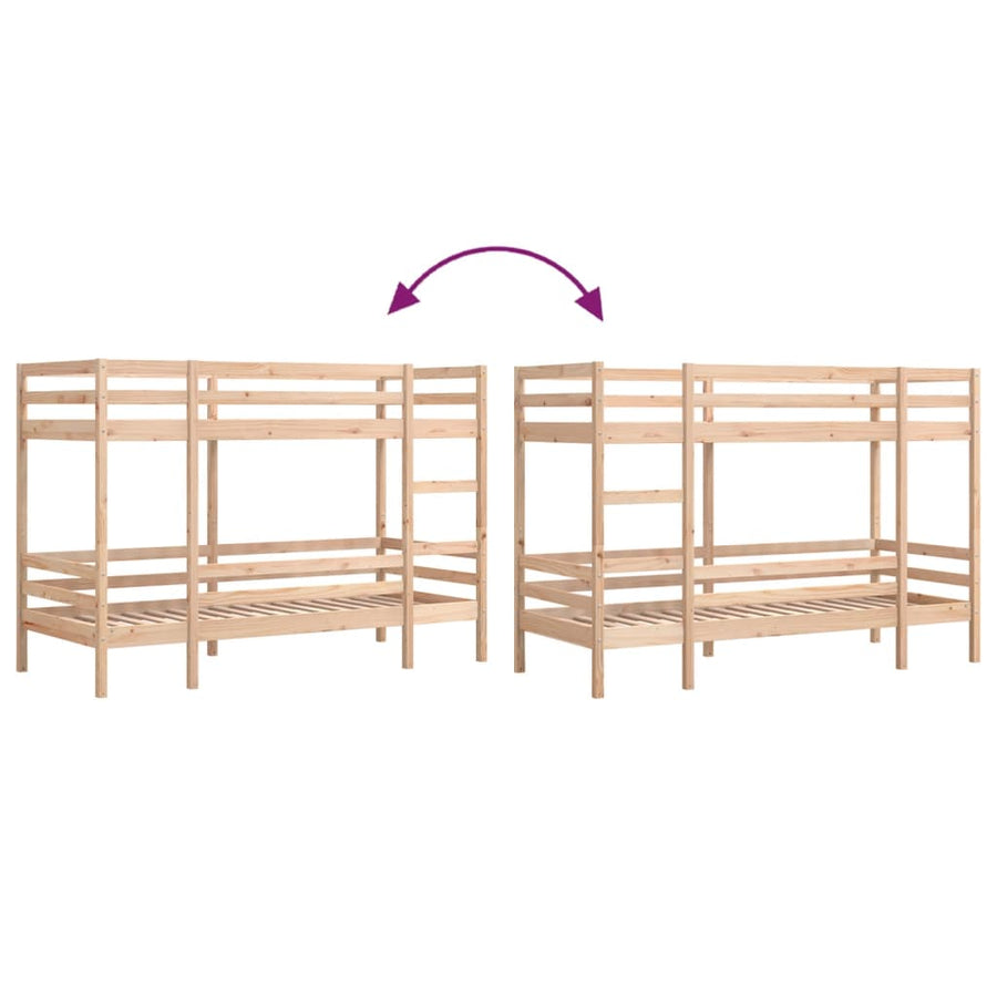Stapelbed massief grenenhout 90x200 cm