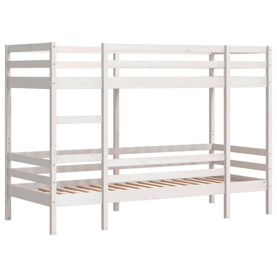 Stapelbed massief grenenhout wit 90x200 cm