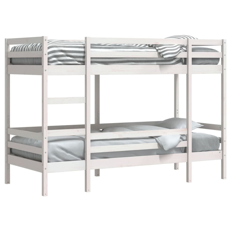 Stapelbed massief grenenhout wit 90x200 cm