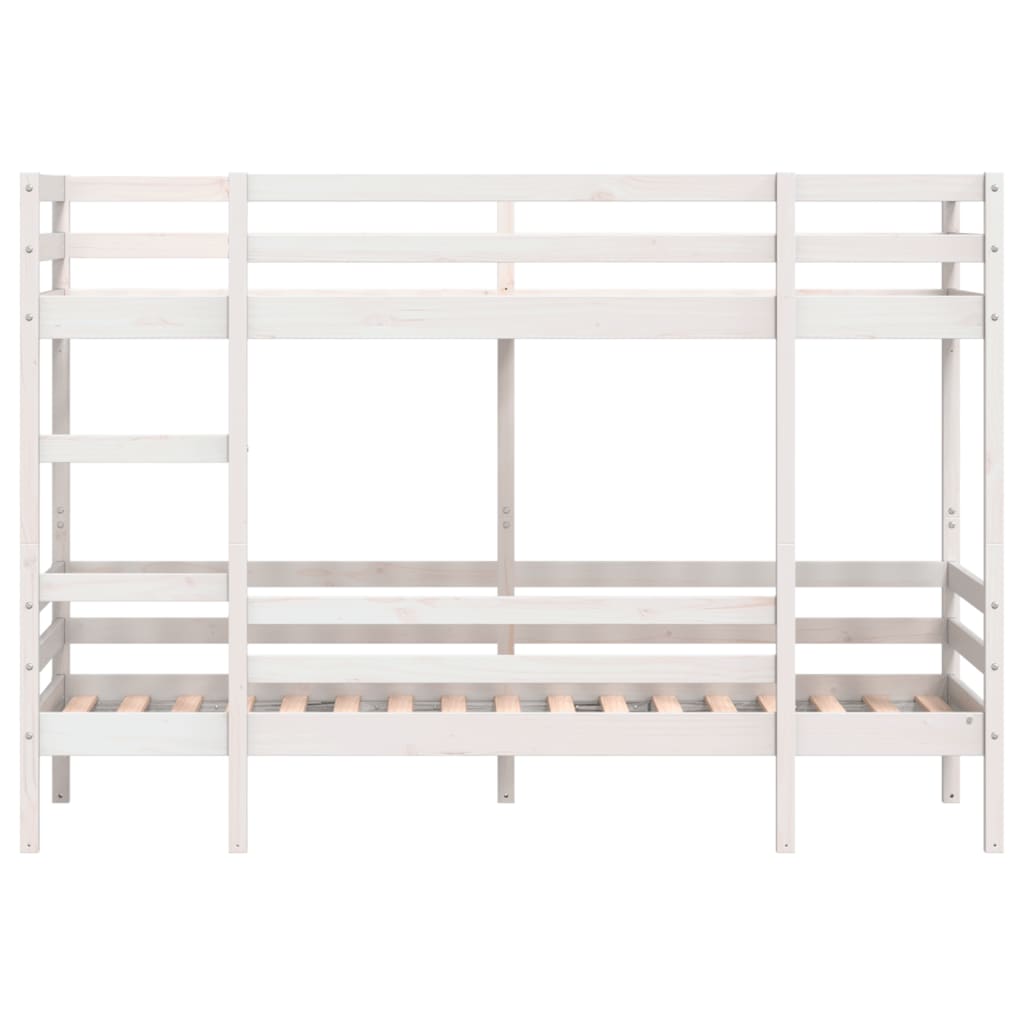 Stapelbed massief grenenhout wit 90x200 cm