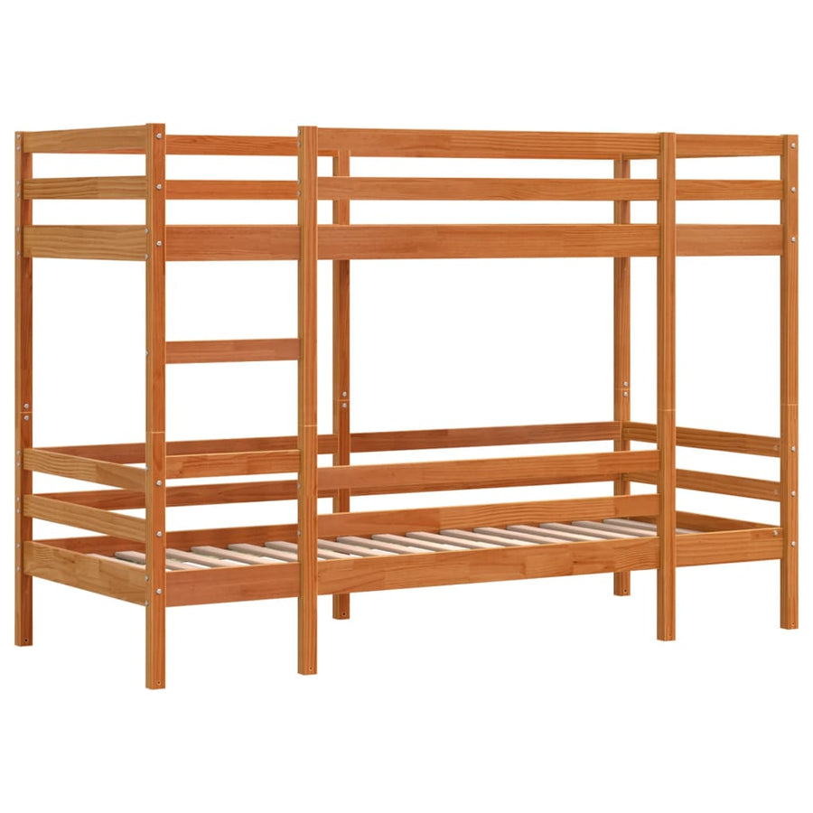 Stapelbed massief grenenhout wasbruin 90x200 cm