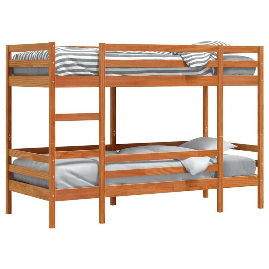 Stapelbed massief grenenhout wasbruin 90x200 cm