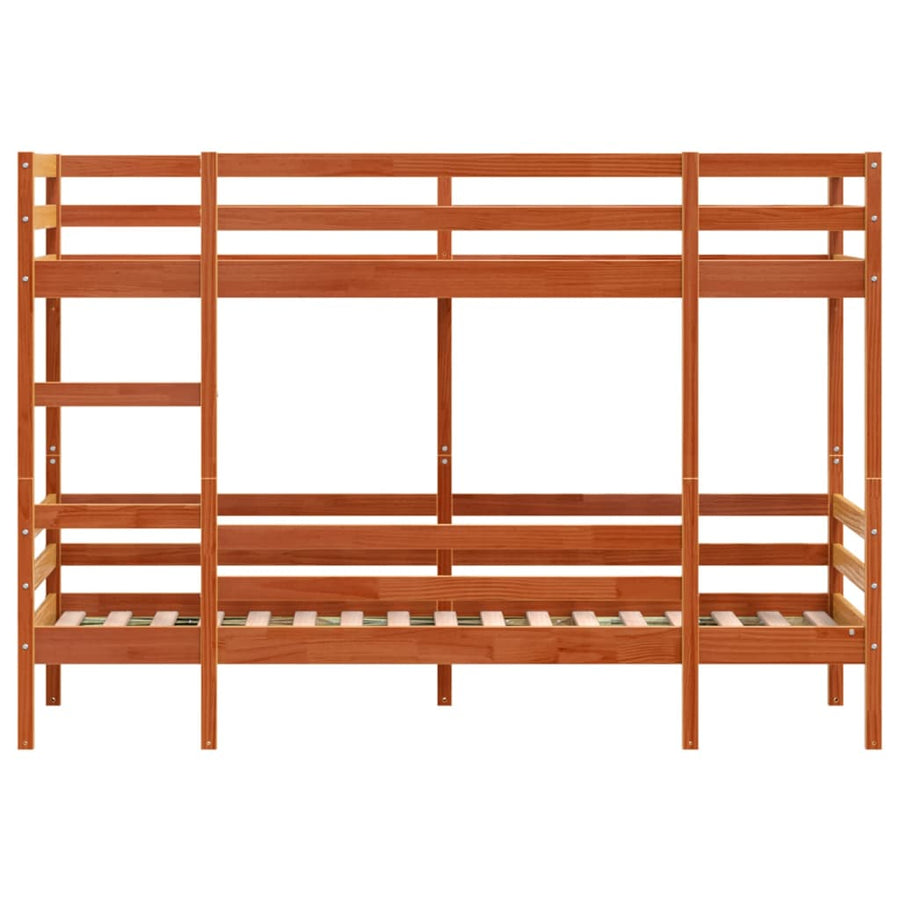 Stapelbed massief grenenhout wasbruin 90x200 cm