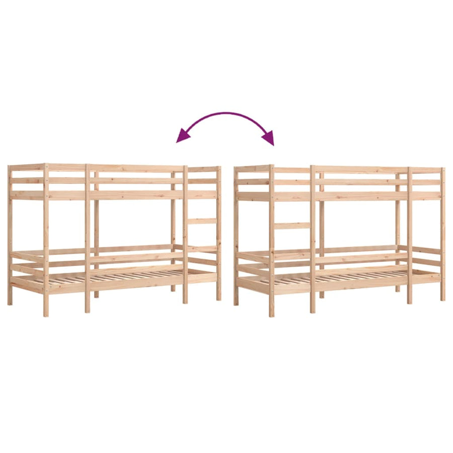 Stapelbed massief grenenhout 90x190 cm