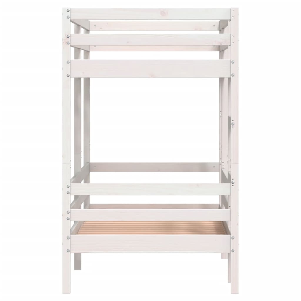 Stapelbed 90x190 cm massief grenenhout wit