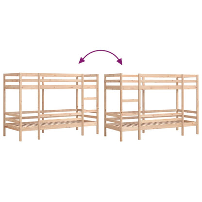 Stapelbed massief grenenhout 75x190 cm