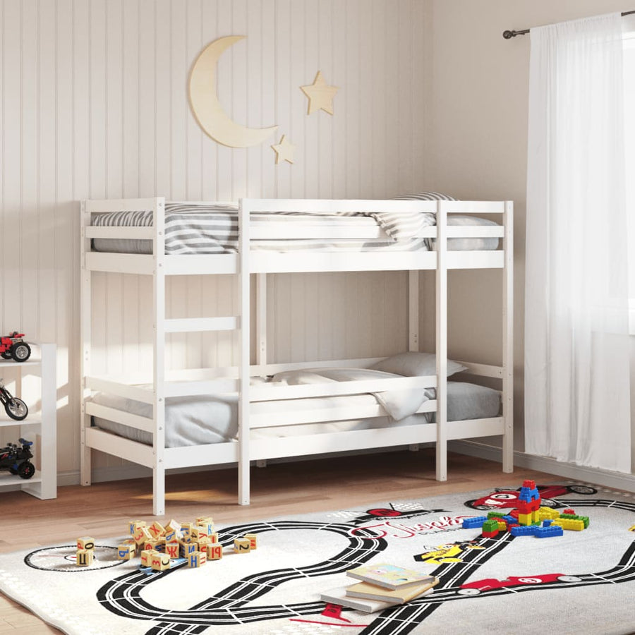 Stapelbed 75x190 cm massief grenenhout wit