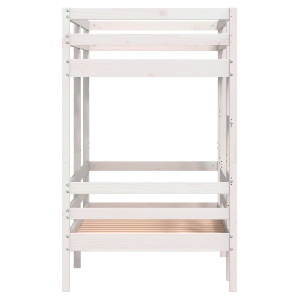 Stapelbed 75x190 cm massief grenenhout wit
