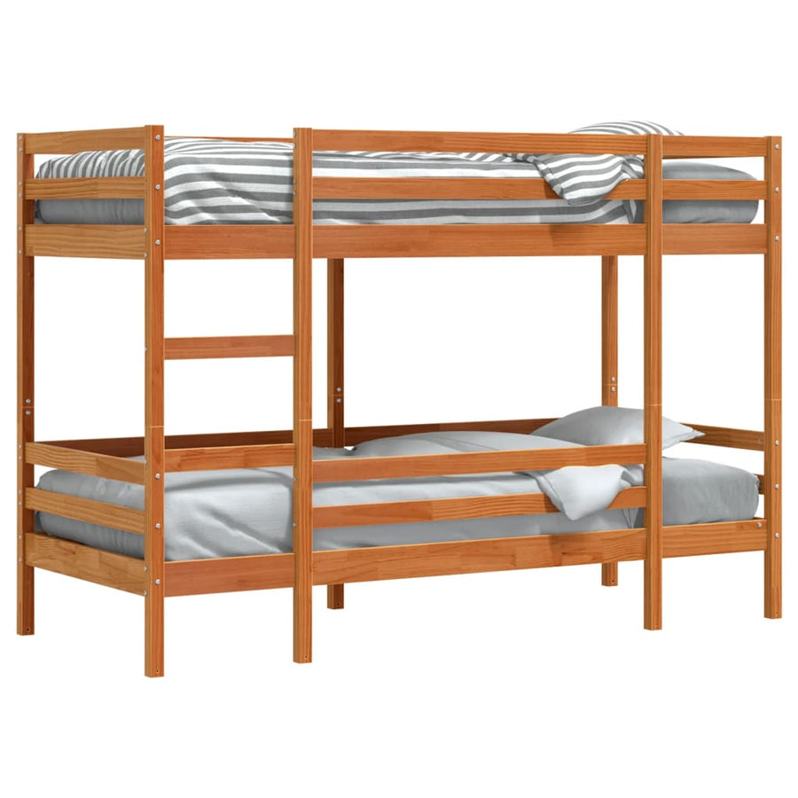 Stapelbed massief grenenhout wasbruin 75x190 cm