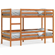 Stapelbed massief grenenhout 75x190 cm wasbruin
