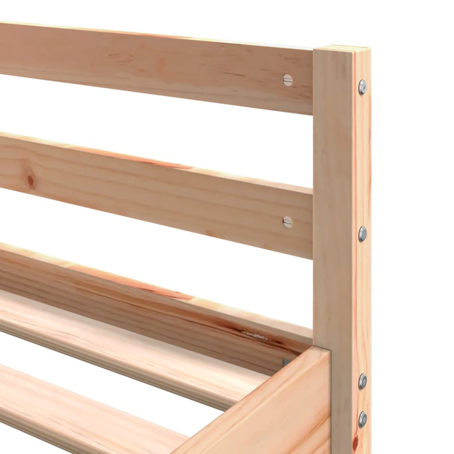Hoogslaper Met Bureau En Ladder Massief Grenenhout 160 x 200 cm Naturel