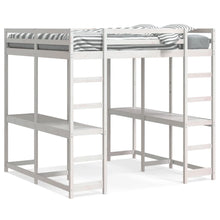 Hoogslaper Met Bureau En Ladder Grenenhout 160 x 200 cm Wit