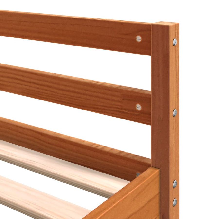 Hoogslaper met bureau en ladder grenenhout wasbruin 160x200 cm