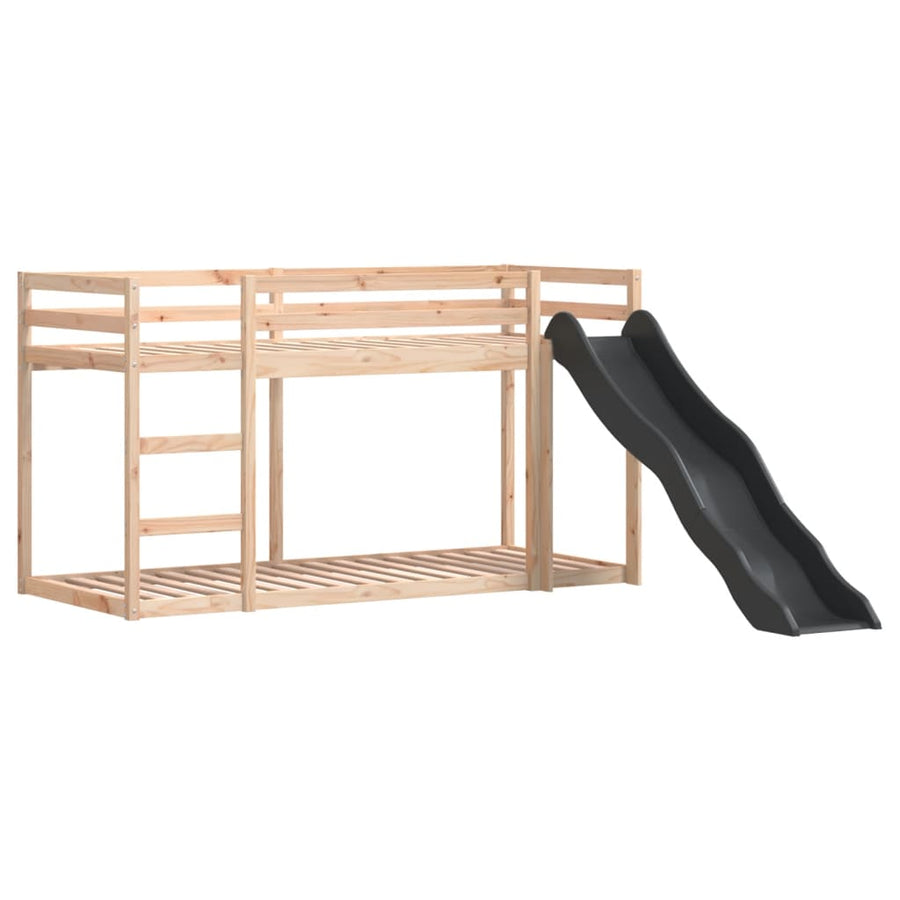 Stapelbed met glijbaan en ladder massief grenenhout 80x200 cm