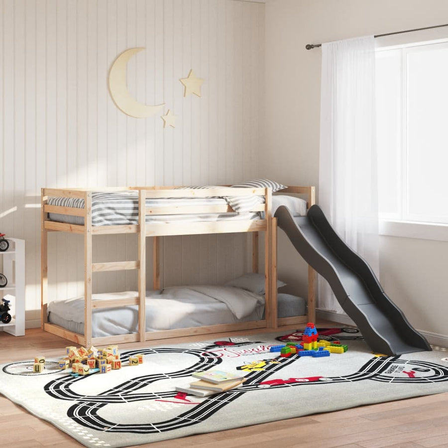 Stapelbed met glijbaan en ladder massief grenenhout 80x200 cm