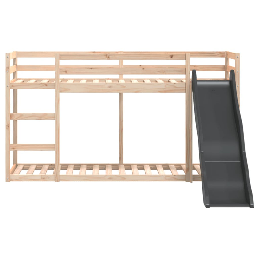 Stapelbed met glijbaan en ladder massief grenenhout 80x200 cm