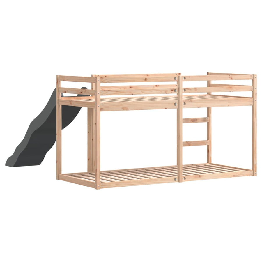 Stapelbed met glijbaan en ladder massief grenenhout 80x200 cm