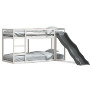 Stapelbed met glijbaan grenenhout wit 90x200 cm