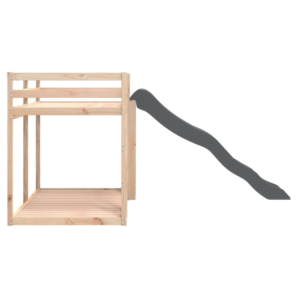 Stapelbed met glijbaan en ladder massief grenenhout 90x190 cm