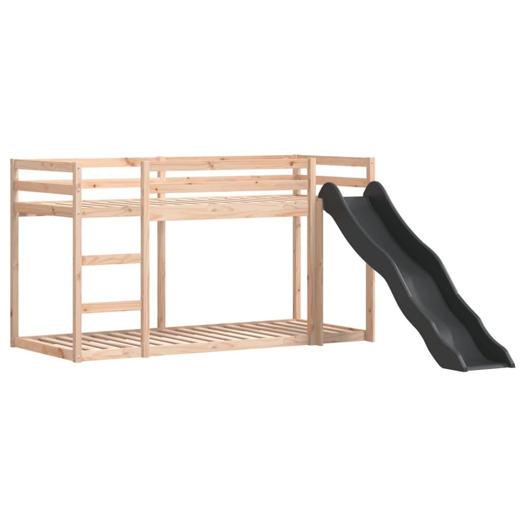 Stapelbed met glijbaan en ladder massief grenenhout 75x190 cm