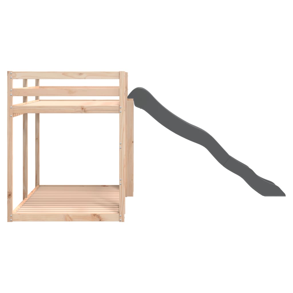 Stapelbed met glijbaan en ladder massief grenenhout 75x190 cm