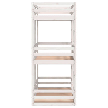 Stapelbed 3-persoons massief grenenhout wit 90x190 cm