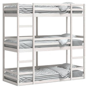 Stapelbed 3-persoons massief grenenhout wit 90x190 cm