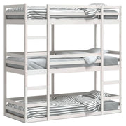 Stapelbed 3-persoons 75x190 cm massief grenenhout wit
