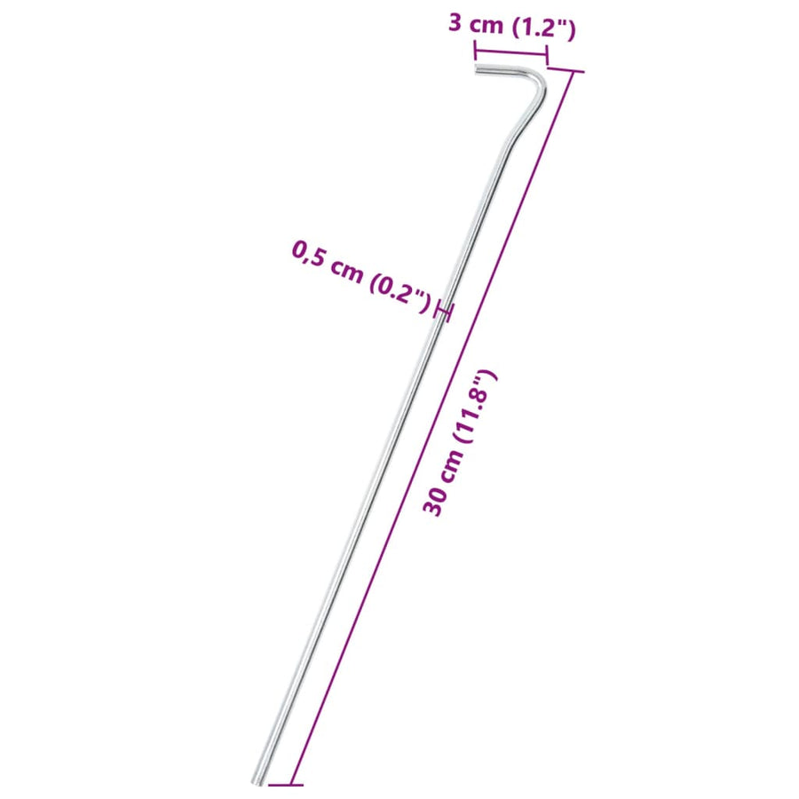 Tentharingen 25 st Ø5 mm 30 cm gegalvaniseerd staal