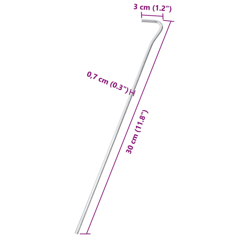 Tentharingen 50 st Ø7 mm 30 cm gegalvaniseerd staal