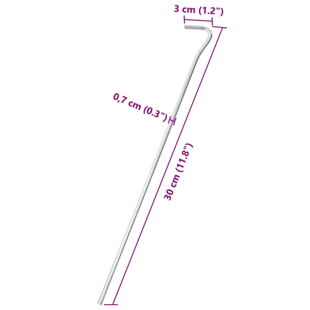 Tentharingen 25 st Ø7 mm 30 cm gegalvaniseerd staal