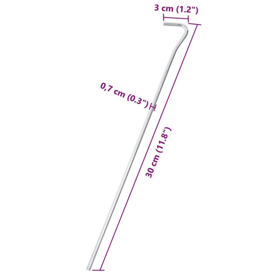 Tentharingen 25 st Ø7 mm 30 cm gegalvaniseerd staal