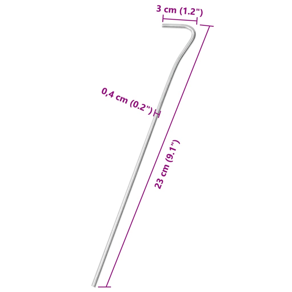 Tentharingen 25 st Ø4 mm 23 cm gegalvaniseerd staal