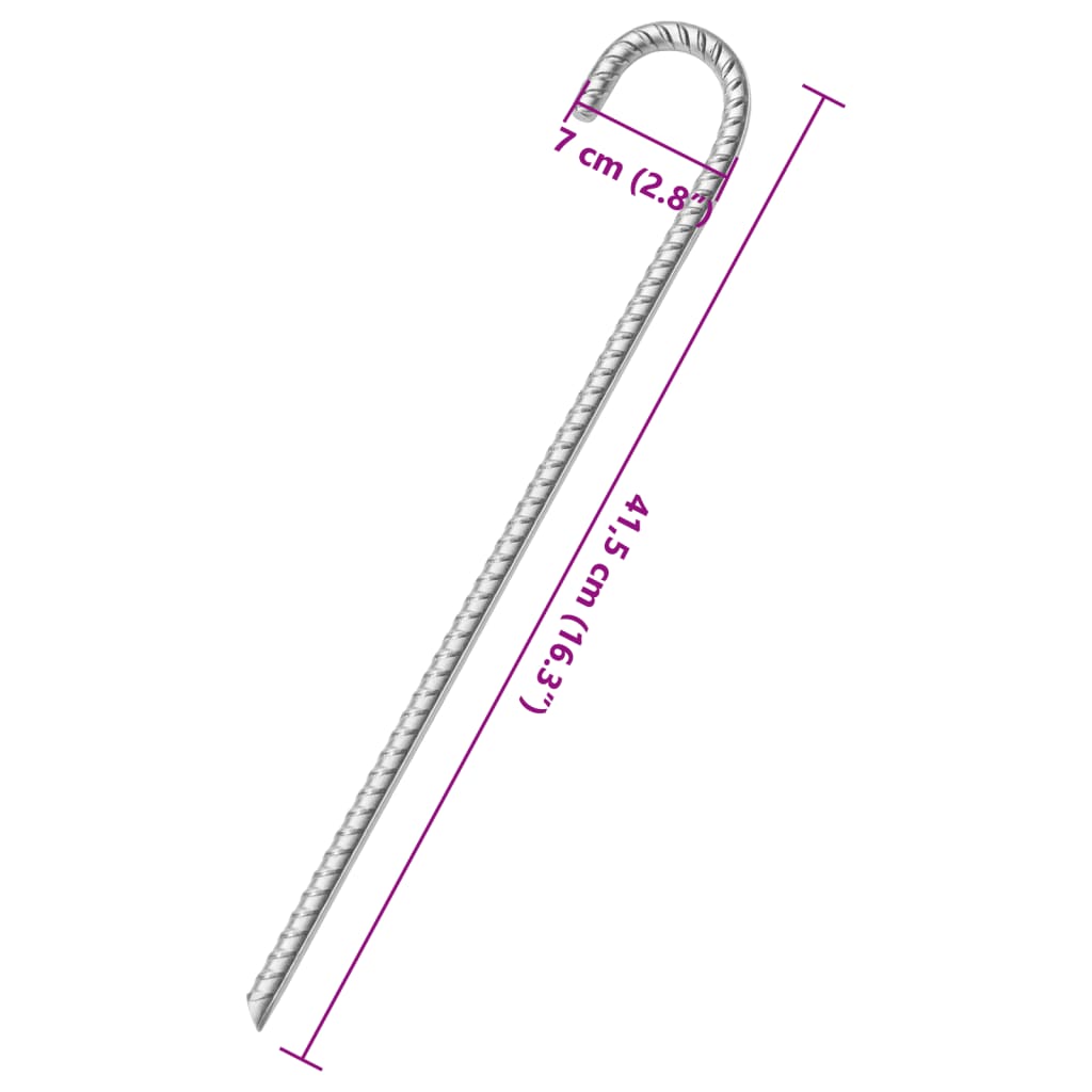 Tentharingen 6 st Ø12 mm 41,5 cm gegalvaniseerd staal